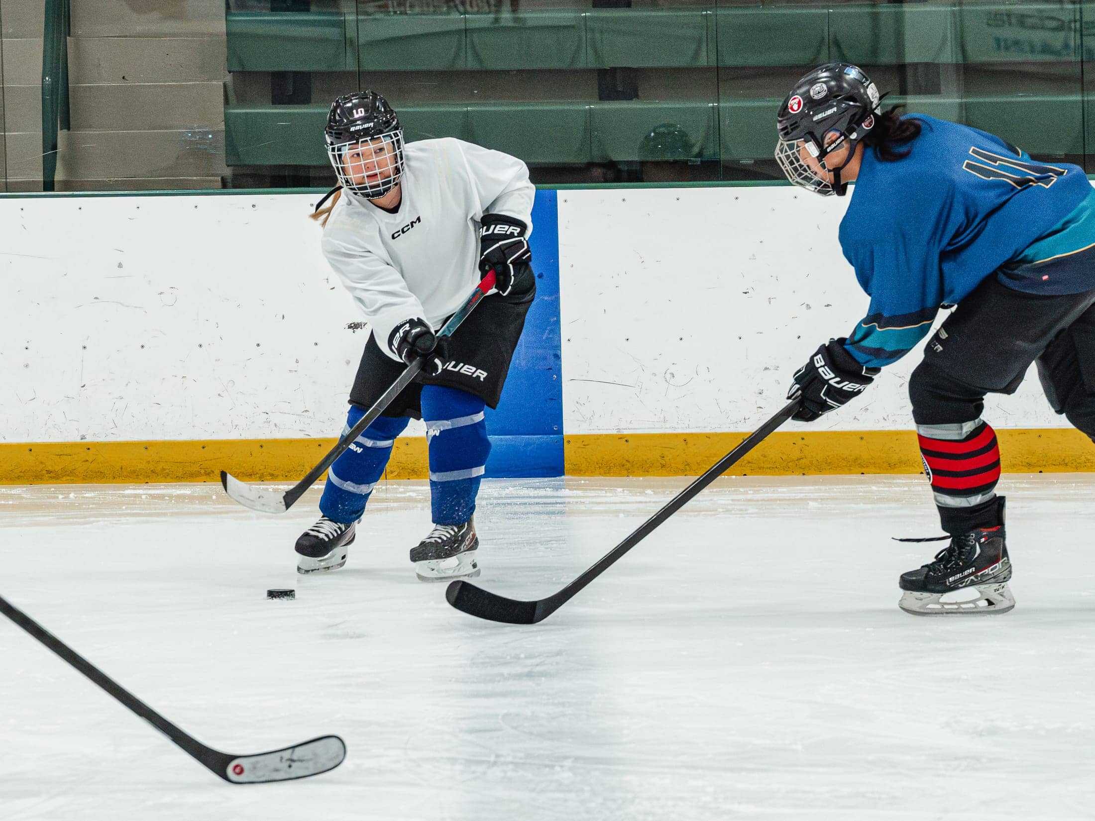 Players on the ice at the Maine Chill Pride Cup