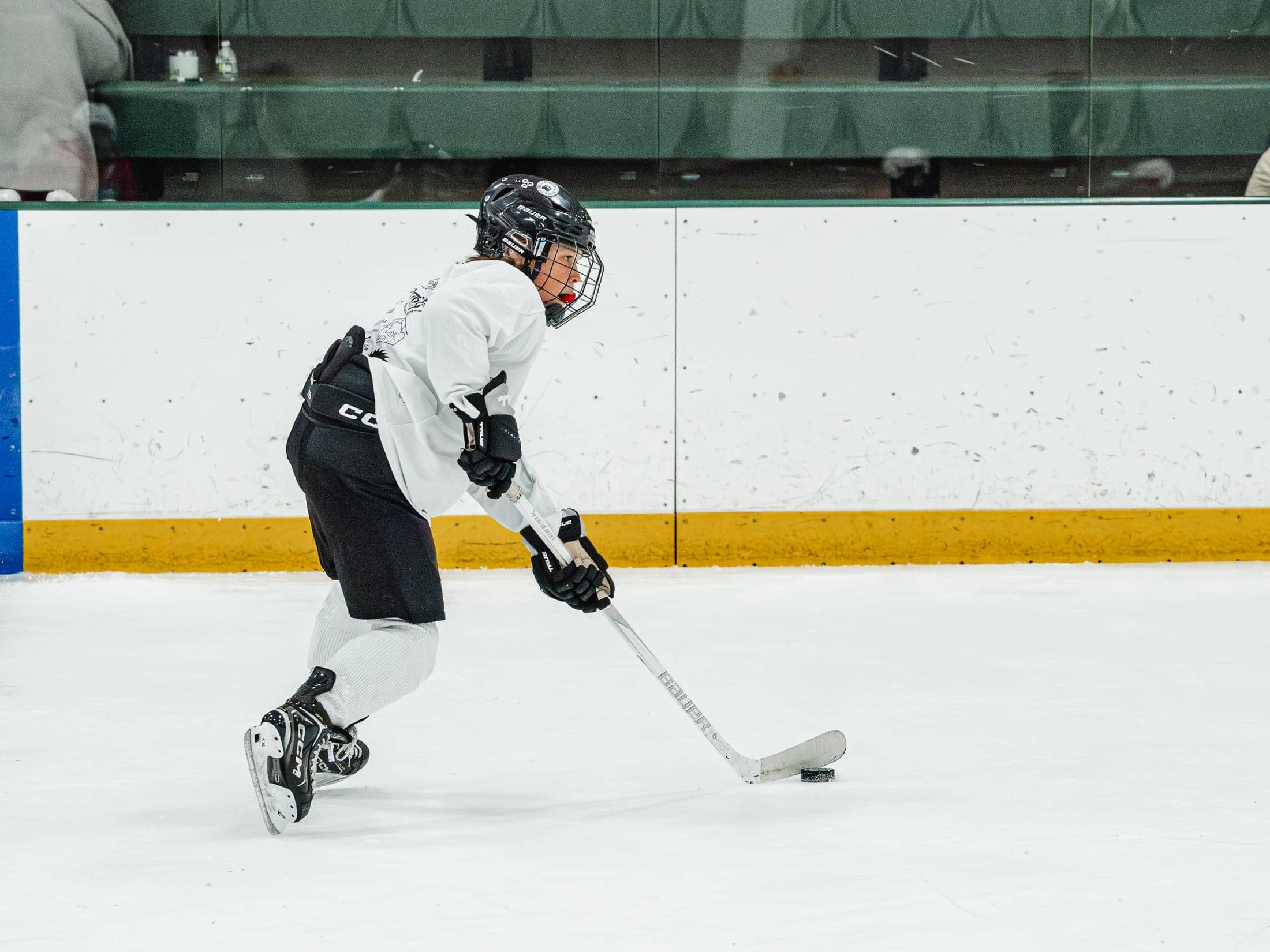 Players on the ice at the Maine Chill Pride Cup