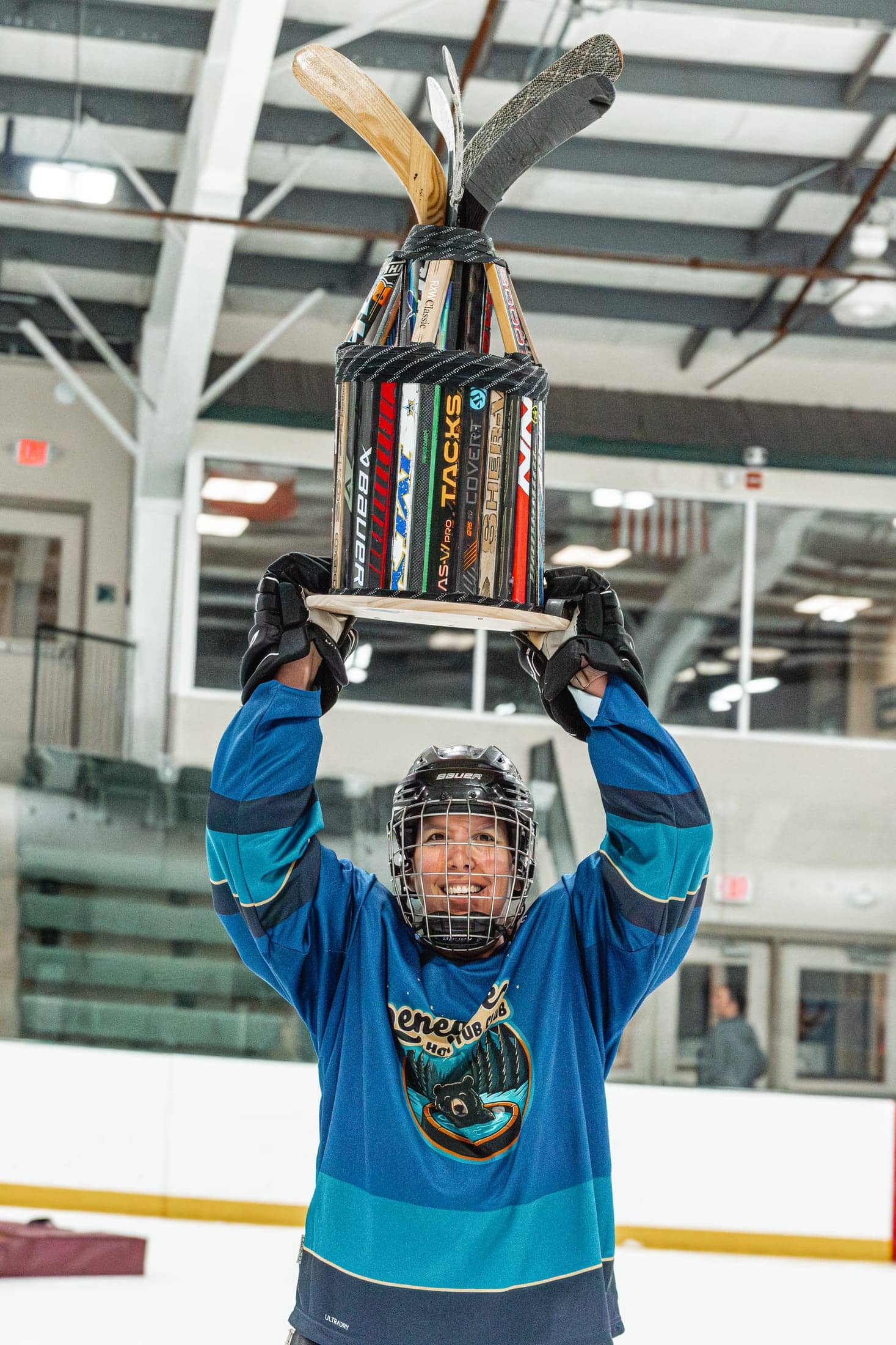 Players on the ice at the Maine Chill Pride Cup
